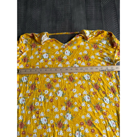 LuLaRoe Maxi Dress Size M Yellow Floral - Picture 3 of 6